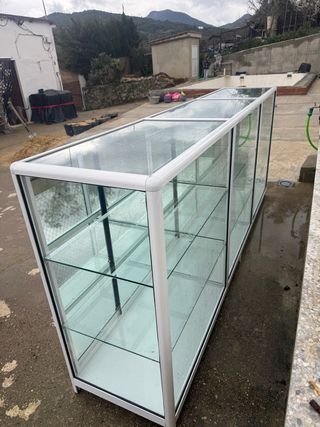 Mostrador para tienda aluminio blanco