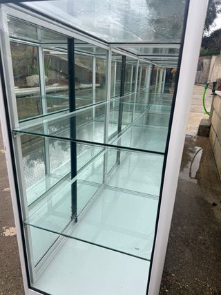 Mostrador para tienda aluminio blanco