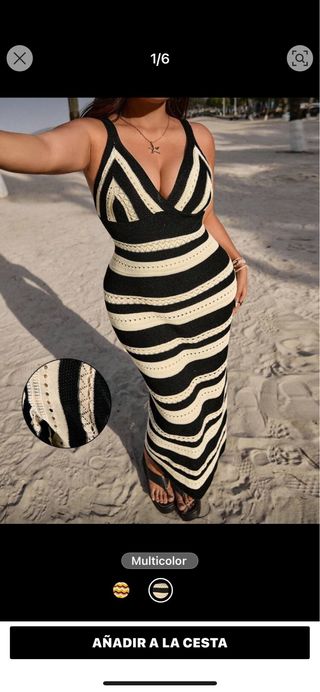 Vestido largo rayas negro y blanco