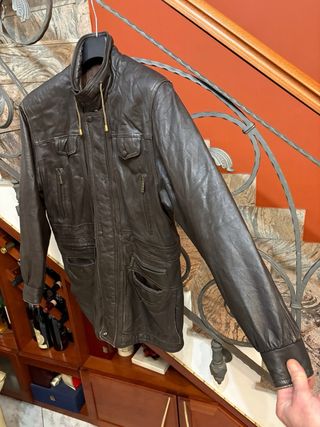 Giacca in vera pelle vintage marrone