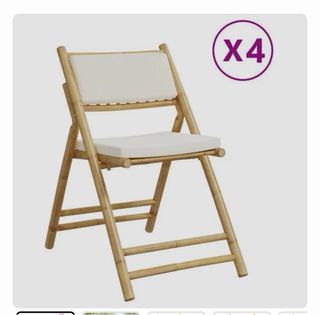 Conjunto mesa y sillas plegables Bambú Jardín