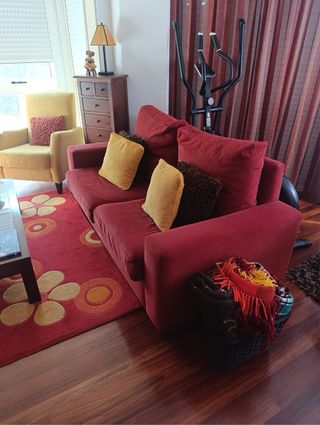 Sofá 3 plazas rojo