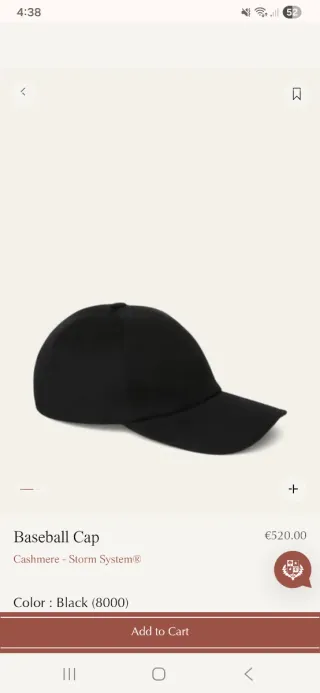 Gorra Loro Piana Cachemira Negra