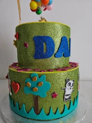 Torta scenografica Bing 2 anni Dario in gomma eva