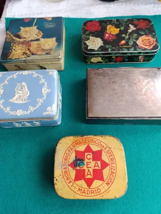 Lote 3 Scatole Metalliche Decorate vintage