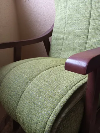Butaca verde con funda