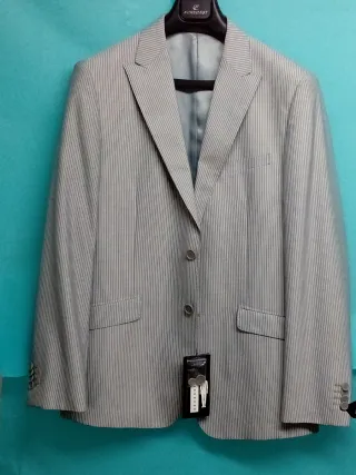 Blazer Rayas Azul Talla 50 Primavera,