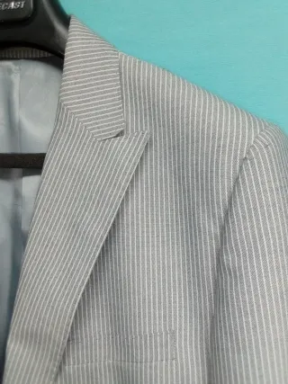 Blazer Rayas Azul Talla 50 Primavera,