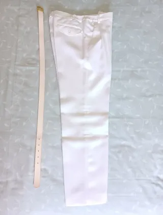 Traje de comunión niño azul y blanco