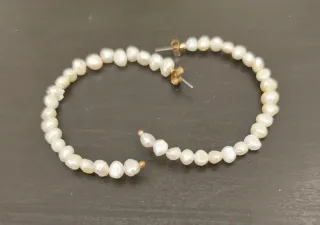 Pendientes Aro Perlas Barrocas Doradas