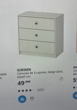 Cómoda 3 cajones blanca