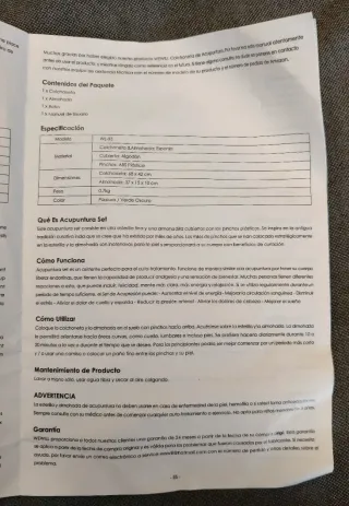 Esterilla de acupresión