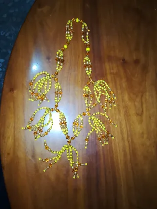 Collar Oshun Virgen Caridad Cobre Dorado