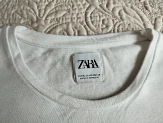 Camiseta Zara Punto Chico Blanca