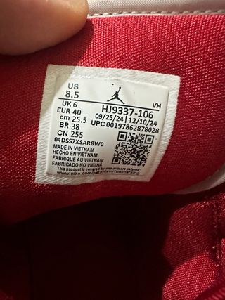 Nike Air Jordan 1 high Donna Tg 40 Rosse Bianche