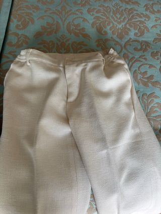 Traje comunión niño talla 7 azul y beige