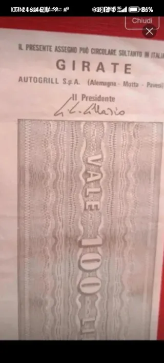 Miniassegno circolare 100 Lire 1977