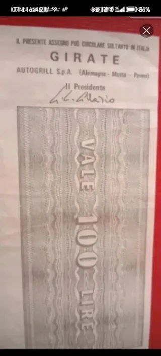 Miniassegno circolare 100 Lire 1977