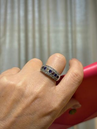 Elegante Anillo Circonitas Multicolor