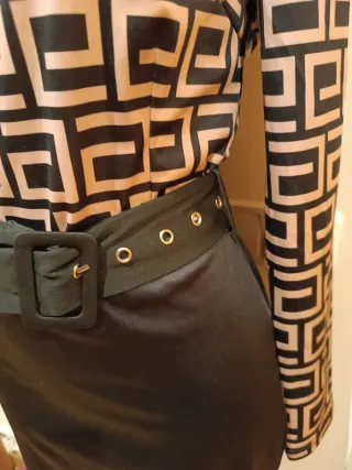 Vestido vintage estampado geométrico