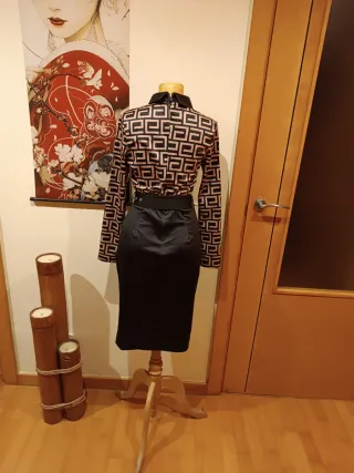 Vestido vintage estampado geométrico