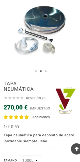 Tapa siemprelleno acero bidón 1000L