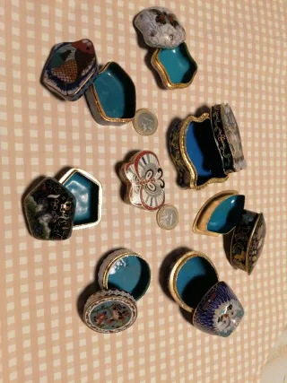 Lote 8 cajitas cloisonné animales