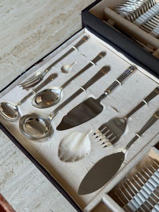 Cubertería Christofle modelo aria baño de plata