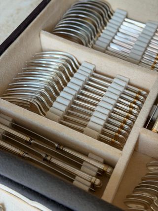 Cubertería Christofle modelo aria baño de plata