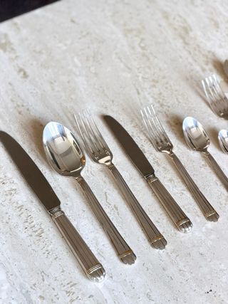 Cubertería Christofle modelo aria baño de plata