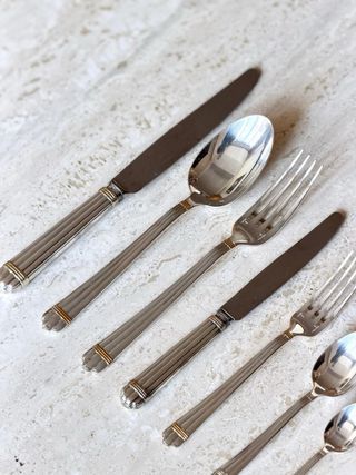 Cubertería Christofle modelo aria baño de plata