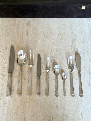 Cubertería Christofle modelo aria baño de plata