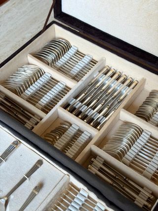 Cubertería Christofle modelo aria baño de plata