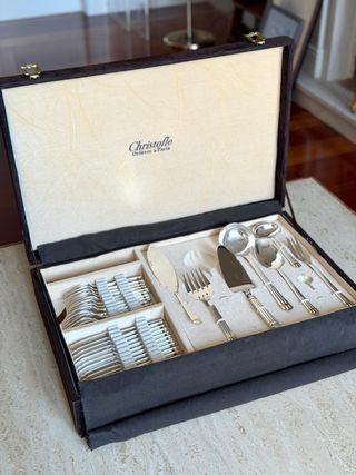 Cubertería Christofle modelo aria baño de plata