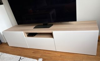 Mueble TV BESTÅ IKEA Efecto Roble Tinte Blanco