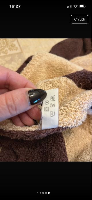 Asciugamano in cotone beige e marrone