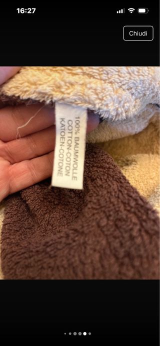 Asciugamano in cotone beige e marrone