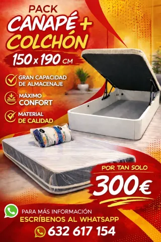 Canapé + Colchón 150x190 cm