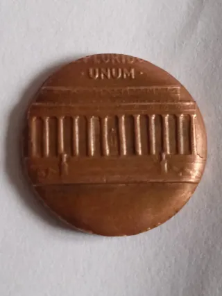 MONEDA 1 CENTAVO LINCOLN.19??.ERROR MAL RECORTADA.