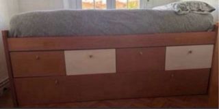 Cama nido de madera con cajones