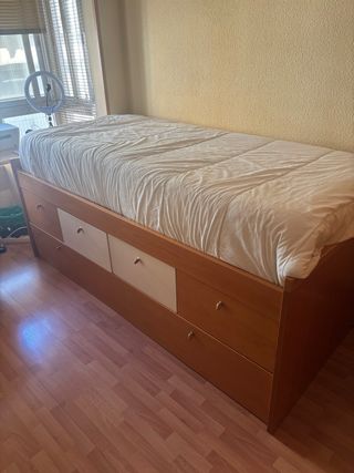 Cama nido de madera con cajones