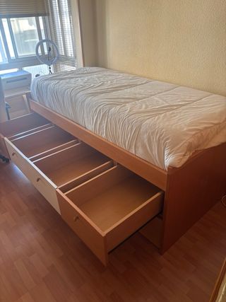 Cama nido de madera con cajones