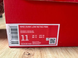 Nike Dunk Low Retro PRM Rojo Blanco