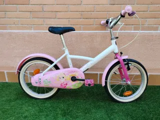 Bicicleta niña 16 rosa y blanca
