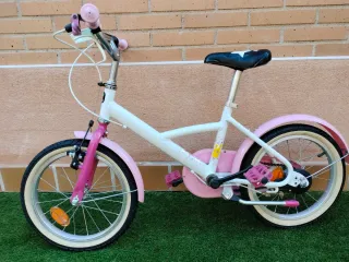 Bicicleta niña 16 rosa y blanca