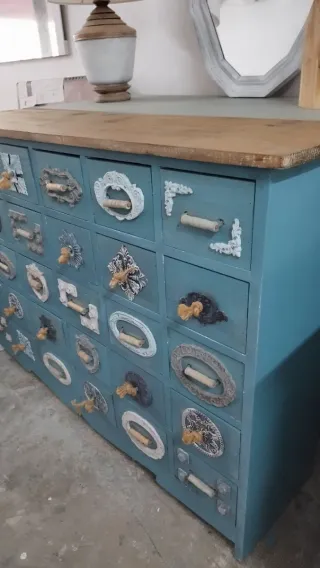 Aparador Cajonera Madera Azul