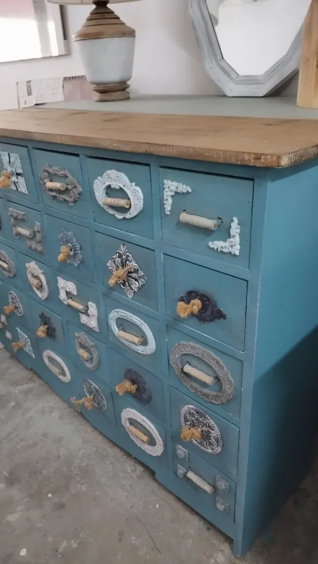 Aparador Cajonera Madera Azul