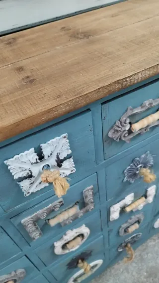 Aparador Cajonera Madera Azul