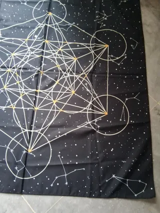 Tapiz Constelaciones Negro y Dorado