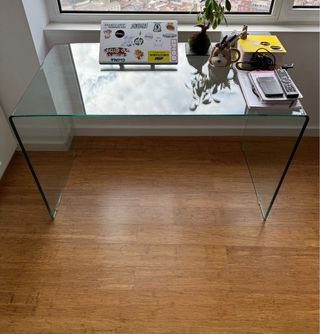 Tavolo da scrivania in vetro temperato 125x70